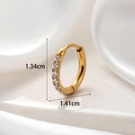 Gold color / 1 Piece Simple Series Simple Geometric Copper  Gold Color Material Zircon Women's Hoop Earrings Picture3